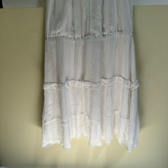 Parker Revolve Bruna Ruffled Tiered Crinkle Mini Dress Eyelet Halter Top Lined S - Picture 9 of 16